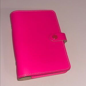 Filofax Vibrant Pink Personal Rings Leather Planner